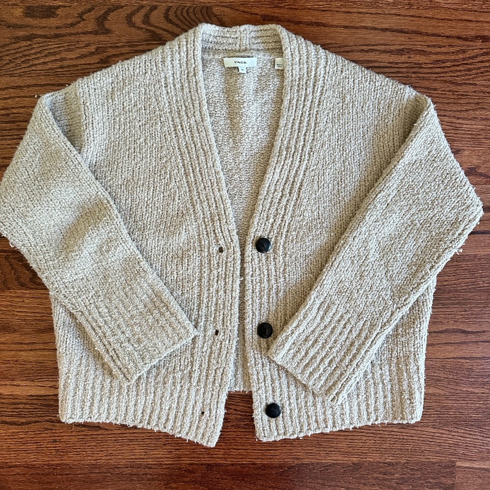 Vince Slub Wool Blend Cardigan, size XS